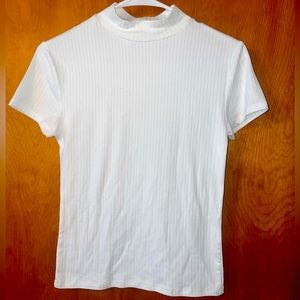 NWOT mock neck, ribbed, white tshirt